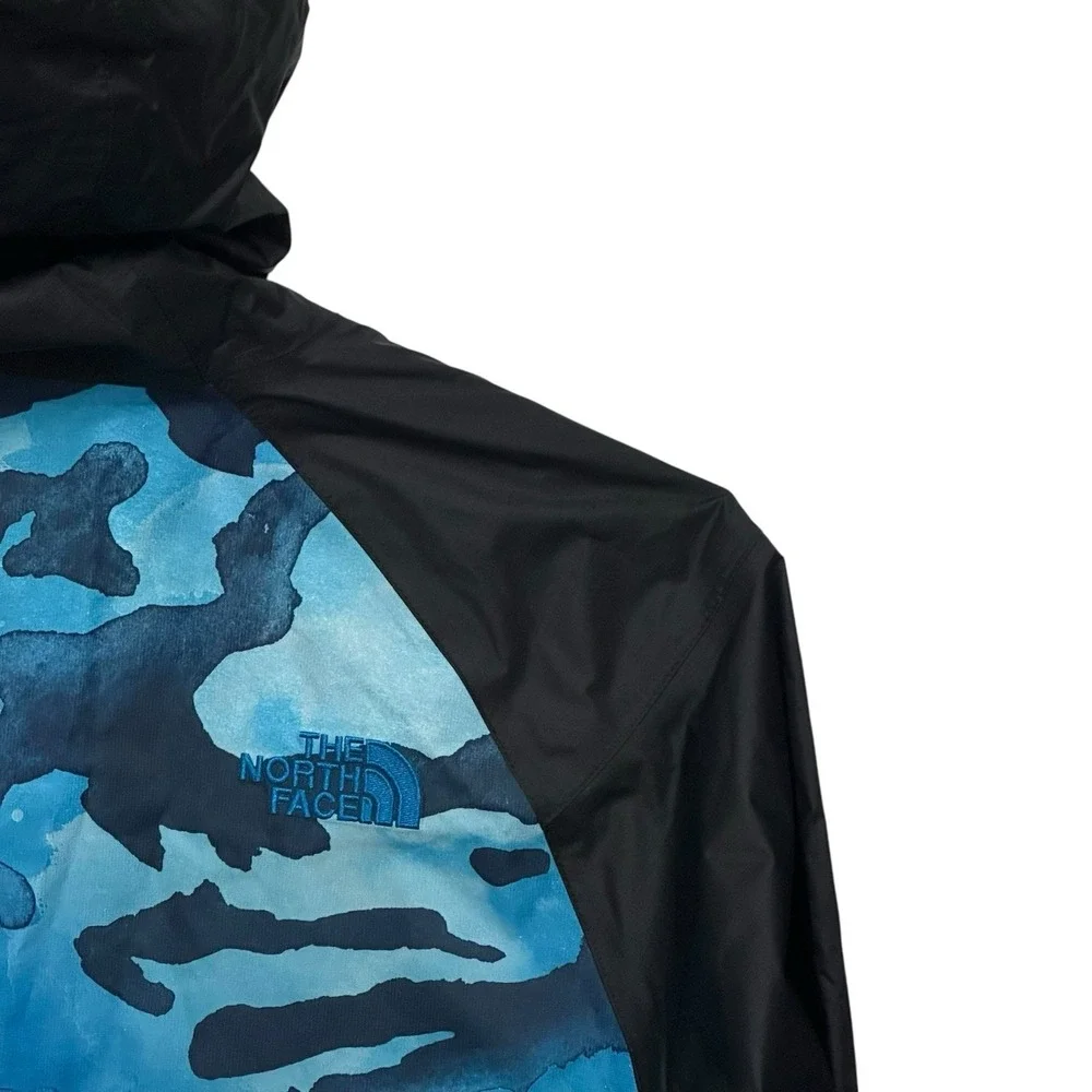 The North Face Jacket Mens‎ Medium DRYVENT Blue Windwall Camo Lightweight Hooded